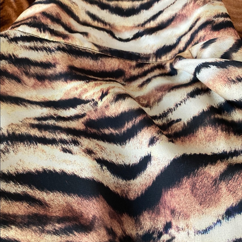 Asos Tiger Print Button Down Blouse - image 1